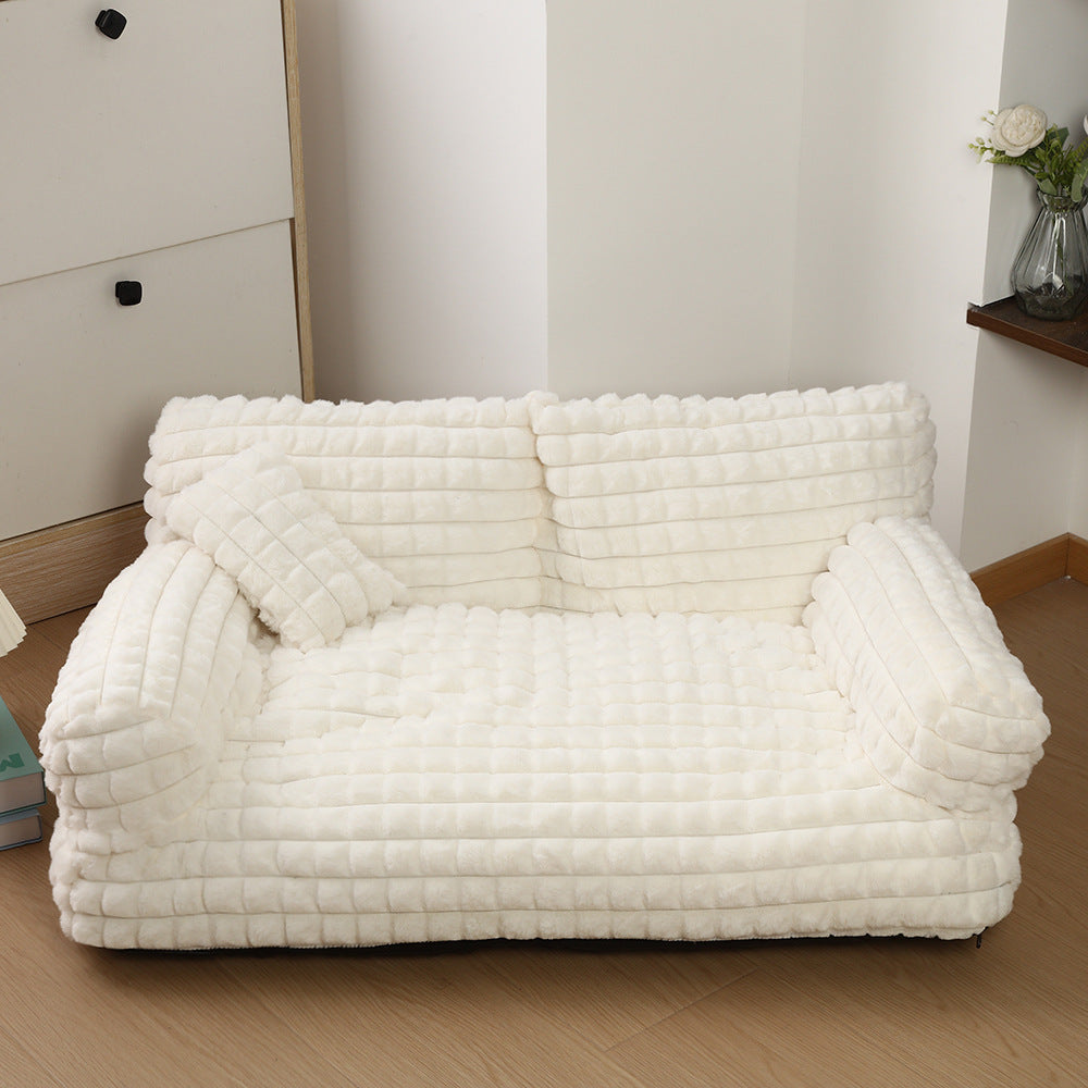 Removable And Washable Square Plaid Pet Sofa Bed