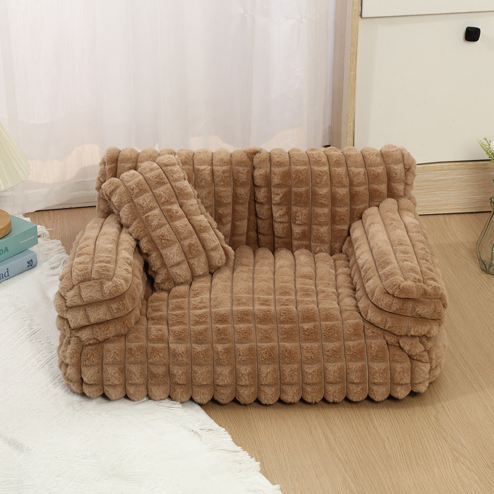 Removable And Washable Square Plaid Pet Sofa Bed